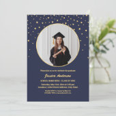 Elegant Moon en Stars Afstuderen Foto Afstuderen Kaart (Staand voorkant)