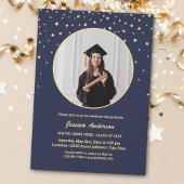 Elegant Moon en Stars Afstuderen Foto Afstuderen Kaart