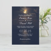 Elegant Moon Night Wedding Invitations Kaart (Staand voorkant)