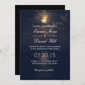 Elegant Moon Night Wedding Invitations Kaart (Voorkant / Achterkant)