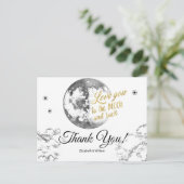 Elegant Moon Stars Crescent Weddenschap Bedankt Briefkaart (Staand voorkant)