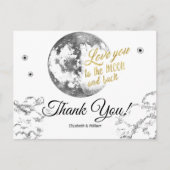Elegant Moon Stars Crescent Weddenschap Bedankt Briefkaart (Voorkant)