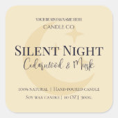 Elegant Moon & Stars Custom Holiday Candle Label (Voorkant)
