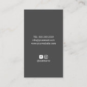 Elegant Moon & Stars Dark Grey Spa & Salon Visitekaartje (Achterkant)