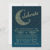 Elegant Moon Wedding Invitation Kaart (Voorkant)