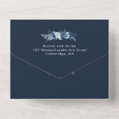 elegant moonlight blue bruiloft all in one uitnodiging (Achterkant)