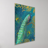 Elegant Moonlight Peacock n Feather Gold Foil Blau Folie Afdrukken (Laagn)