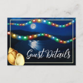 Elegant Moonlit Beach bruiloft Detail Informatiekaartje (Voorkant)