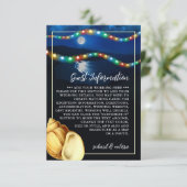 Elegant Moonlit Beach bruiloft Detail Informatiekaartje (Staand voorkant)