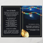 Elegant Moonlit Beach bruiloft programma (Voorkant)