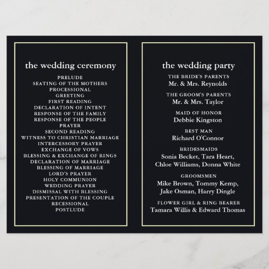 Elegant Moonlit Beach bruiloft programma (Achterkant)