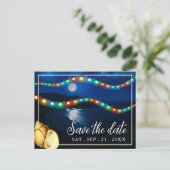 Elegant Moonlit Beach Bruiloft Save The Date Aankondigingskaart (Staand voorkant)