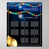 Elegant Moonlit Beach Trouwtafel Plan Poster (Voorkant)