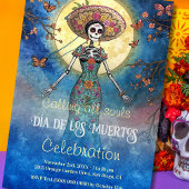 Elegant Moonlit Catrina Día de Muertos Celebration Kaart