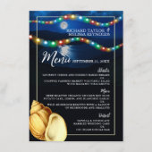 Elegant Moonlit Strand Bruiloft Menu (Voorkant)