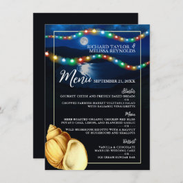 Elegant Moonlit Strand Bruiloft Menu