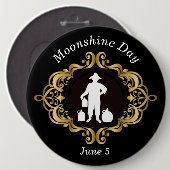 Elegant Moonshine Day Black en Gold Button (Voorkant /achterkant)