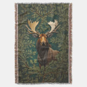 Elegant Moose William Morris Inspired Deken (Voorkant Verticaal)