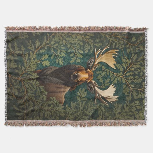 Elegant Moose William Morris Inspired Deken (Voorkant)