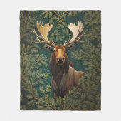 Elegant Moose William Morris Inspired Fleece Deken (Voorkant)