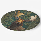 Elegant Moose William Morris Inspired Papieren Bordje (Gekanteld)