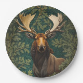 Elegant Moose William Morris Inspired Papieren Bordje (Voorkant)