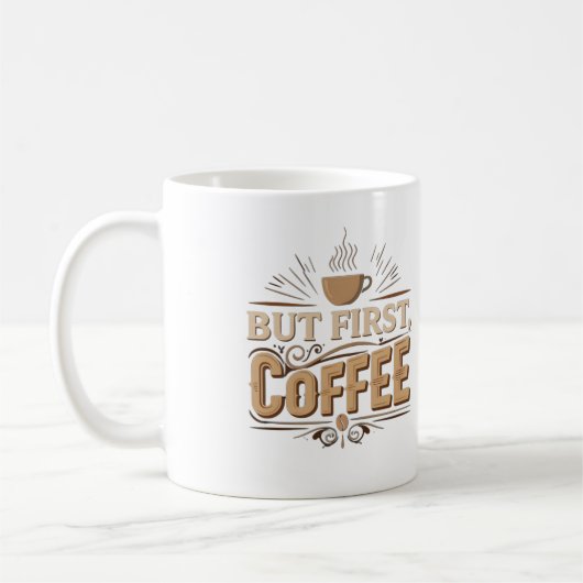 Elegant Morning Brew - Classic Coffee Lover's Mok (Links)