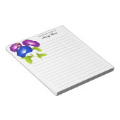 Elegant Morning Glory Flowers, gepersonaliseerd Notitieblok (Schuin)