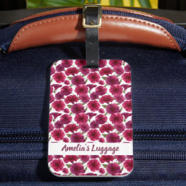 Elegant Morning Glory Pattern Bagagelabel