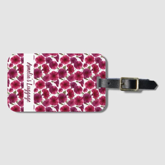 Elegant Morning Glory Pattern Bagagelabel (Voorkant (horizontaal))