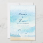 Elegant Morning Ocean Mist Seot Beach Weddenschap Kaart (Voorkant)