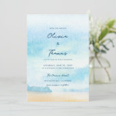 Elegant Morning Ocean Mist Seot Beach Weddenschap Kaart (Staand voorkant)