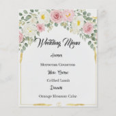 Elegant Moroccan Gold Floral Wedding Menu (Voorkant)