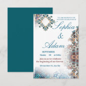 Elegant Moroccan Tile Wedding Invitation Bedankkaart (Voorkant / Achterkant)