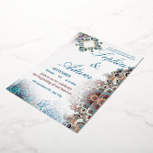 Elegant Moroccan Tile Wedding Invitation Folie Uitnodiging (Gedraaid)
