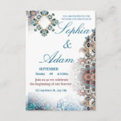 Elegant Moroccan Tile Wedding Invitation Informatiekaartje (Voorkant)