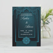 Elegant Moroccan Wedding Invitation Kaart (Staand voorkant)