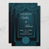 Elegant Moroccan Wedding Invitation Kaart (Voorkant / Achterkant)