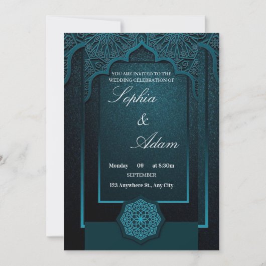 Elegant Moroccan Wedding Invitation Save The Date (Voorkant)