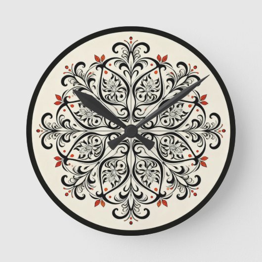 Elegant Moroccan Zellige Wall Clock Ronde Klok (Voorkant)