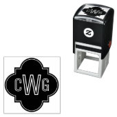 Elegant Morokkaans Vierblad 3 Initiaal Monogram #S Zelfinktende Stempel (In situ)