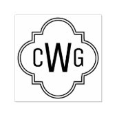 Elegant Morokkaans vierlobbig initiaal 3 monogram  Zelfinktende Stempel (Design)