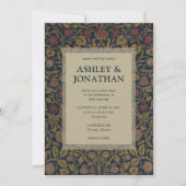 Elegant Morris Violet & Columbine Patroon Trouwfee Kaart (Voorkant)