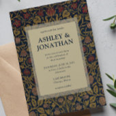 Elegant Morris Violet & Columbine Patroon Trouwfee Kaart