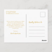 Elegant Mortar Board Gold Afstuderen Hartelijk dan Briefkaart (Achterkant)