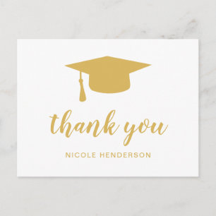 Elegant Mortar Board Gold Afstuderen Hartelijk dan Briefkaart