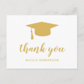 Elegant Mortar Board Gold Afstuderen Hartelijk dan Briefkaart (Voorkant)