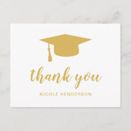 Elegant Mortar Board Gold Afstuderen Hartelijk dan Briefkaart
