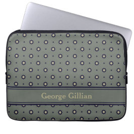 Elegant mos groen geometrisch laptop sleeve
