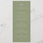 Elegant mos op Sage Green Monogram bruiloft Menu (Voorkant)
